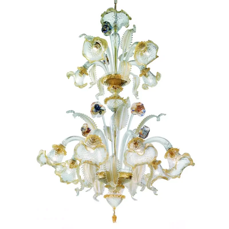 "Canal Grande" two tier Murano glass chandelier